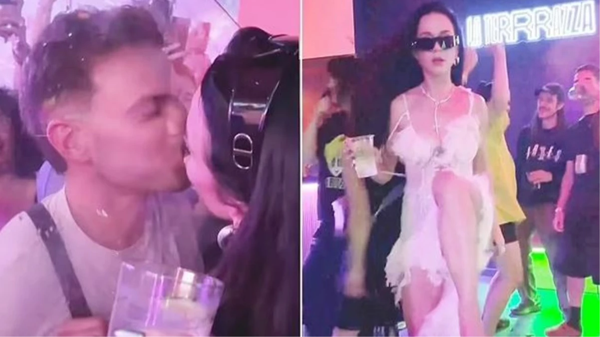 Amerikalı şarkıcı Katy Perry, Barselona’da gittiği mekanda, bir hayranı ile öpüştü